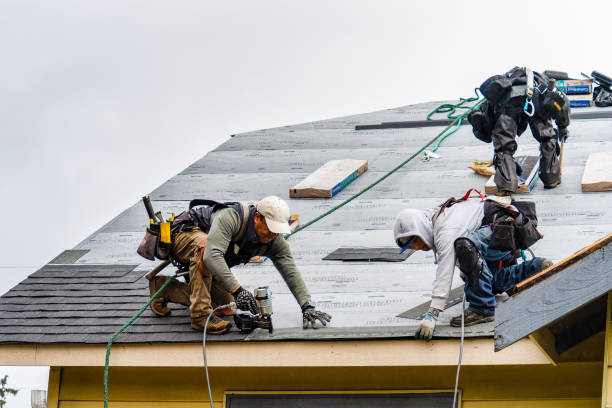 Professional Gutter Installation technician working in Willimantic, CT